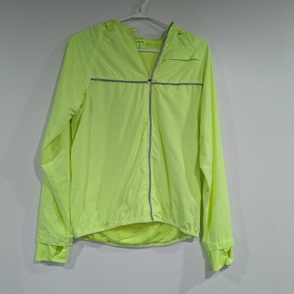 Work Out Hi Vis Windbreaker Running Jacket Neon Yellow Size 8 - Picture 1 of 6